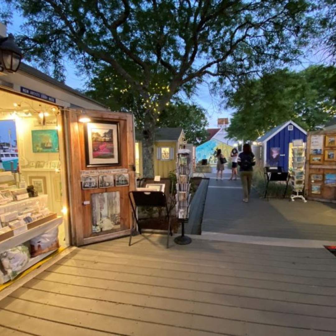 Shop from local vendors and artisans in 12 colorful seaside santies in Hyannis